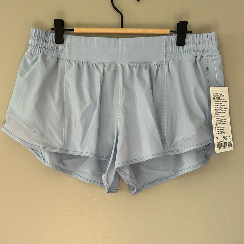 Lululemon Hotty Hot Shorts Sz 12 Blue Linen